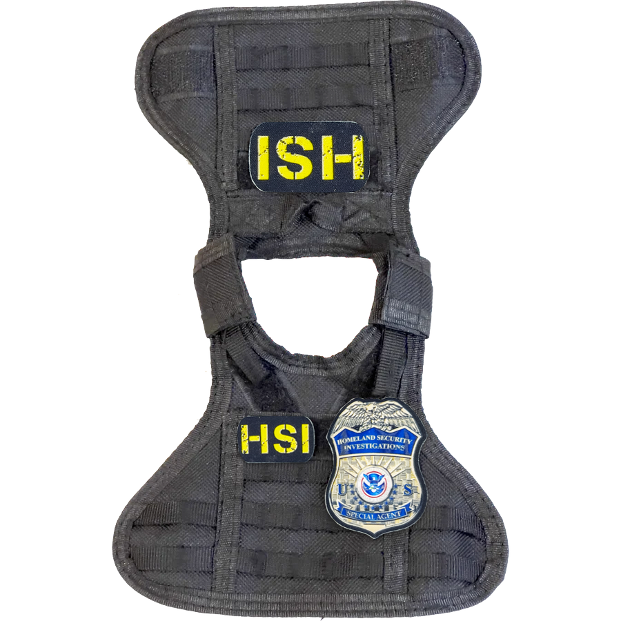 BL2-013 HSI SPECIAL AGENT Tactical Beverage Bottle or Can Cooler Vest with removable patches perfect gift for Challenge Coin collectors