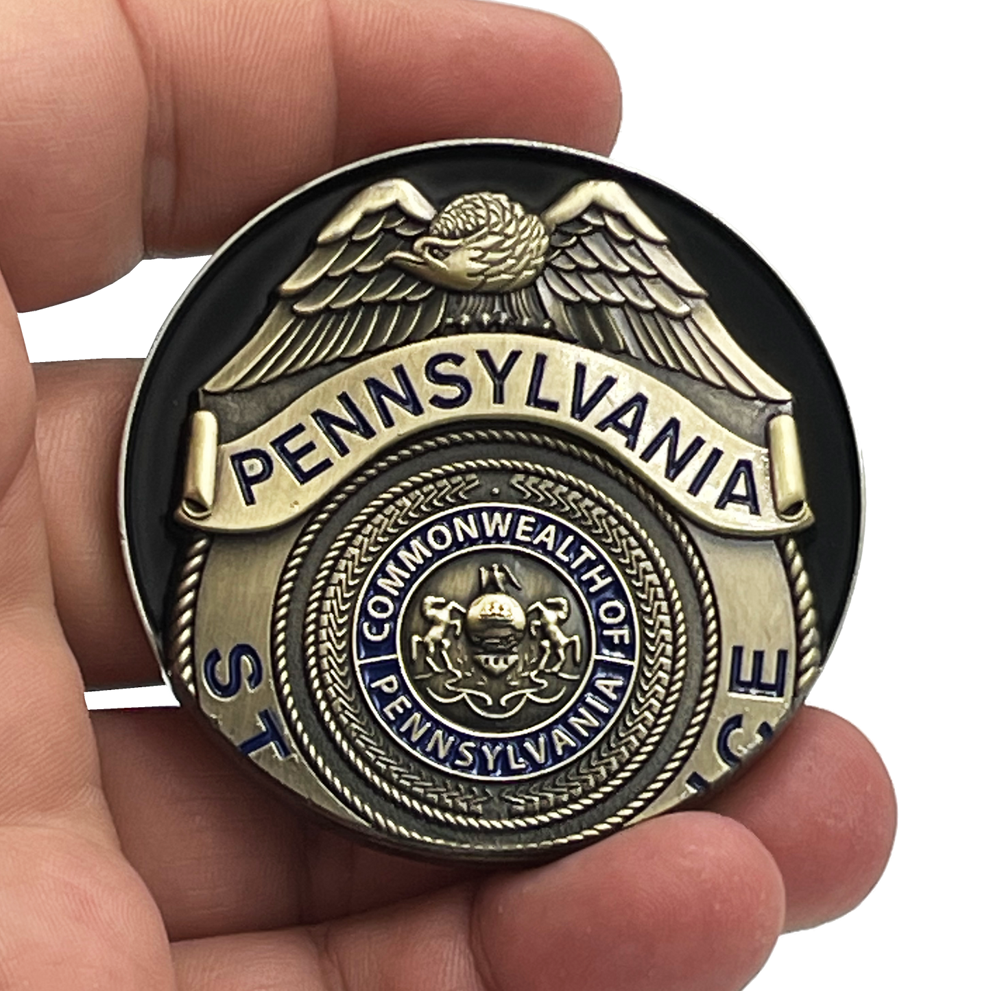 BL11-001 PSP Pennsylvania State Police Trooper Saint Michael Patron Saint Challenge Coin ST. MICHAEL