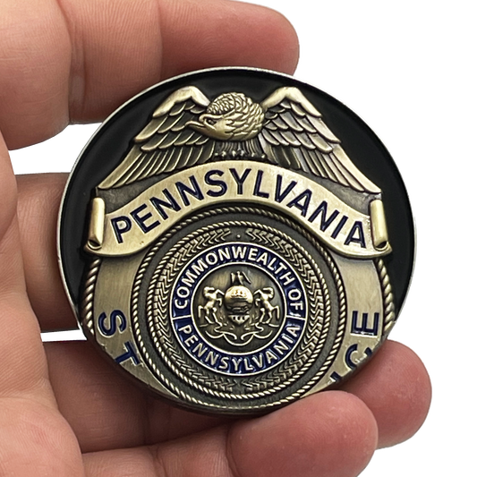 BL11-001 PSP Pennsylvania State Police Trooper Saint Michael Patron Saint Challenge Coin ST. MICHAEL