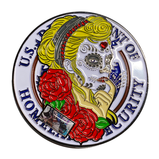 BB-013 Harley Quinn Challenge Coin Police Day of the Dead CBP Homeland HSI FAM