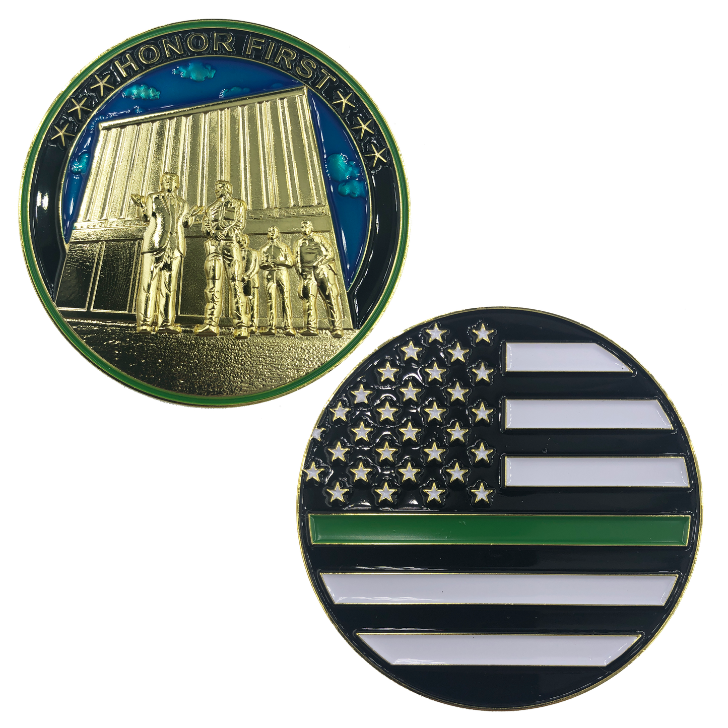K-016 Thin Green Line BORDER PATROL at The Wall CBP Challenge Coin