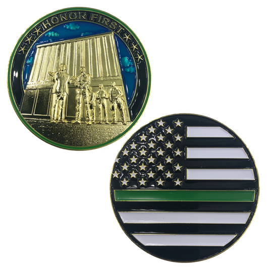 K-016 Thin Green Line BORDER PATROL at The Wall CBP Challenge Coin