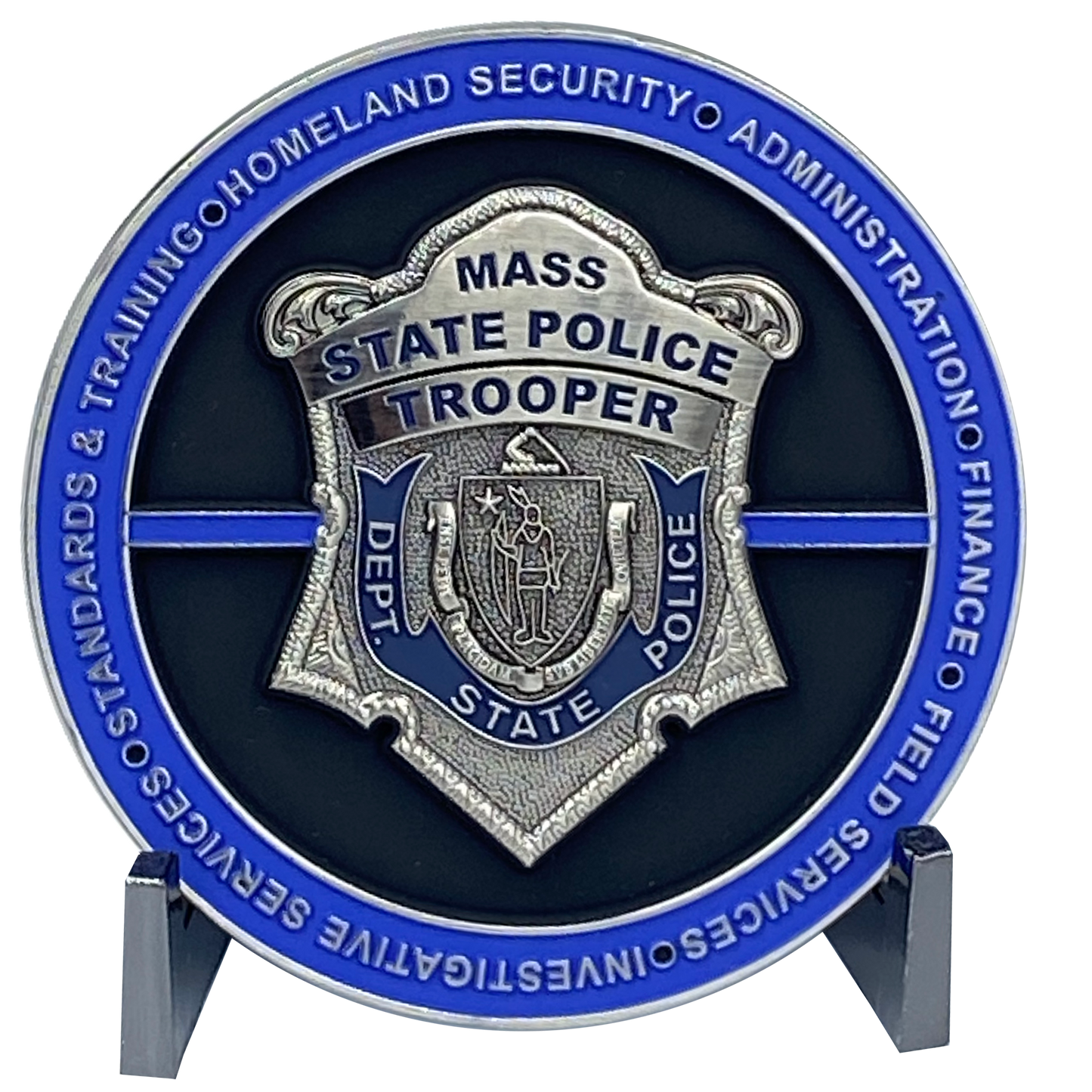 DL9-02 Massive 3 inch MSP Challenge Coin Massachusetts State Police Trooper