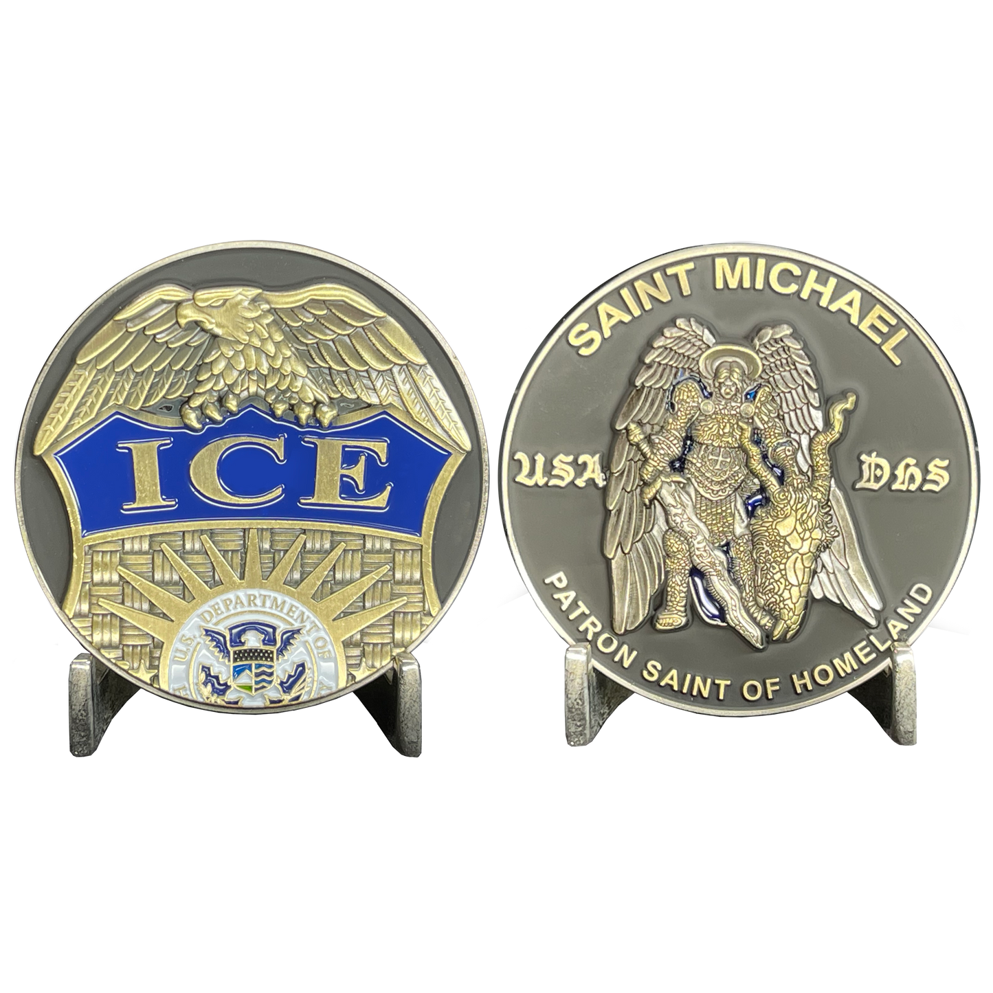 EL8-03 ICE Officer Agent DRO ERO Saint Michael Patron Saint Challenge Coin ST. MICHAEL