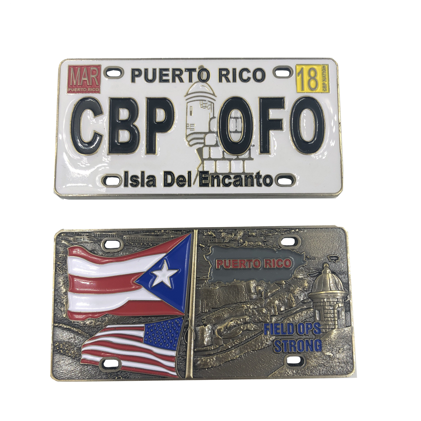 discontinued H-005 Puerto Rico License Plate Challenge Coin san juan CBP Officer Police