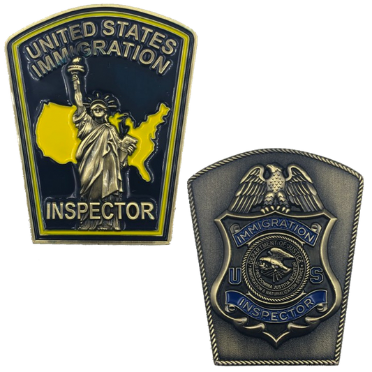 discontined I-006 Immigration Inspector Legacy INS Challenge Coin not CBP, DOJ