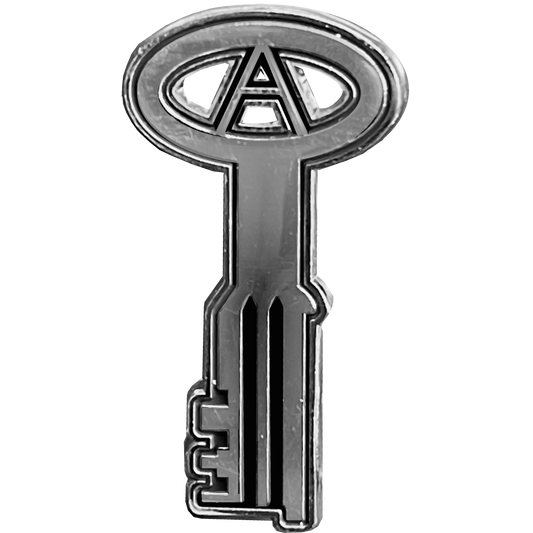 PBX-005-C Sterling Silver plated Correctional Officer Jail Prison Key pin CO Corrections Thin Gray Line