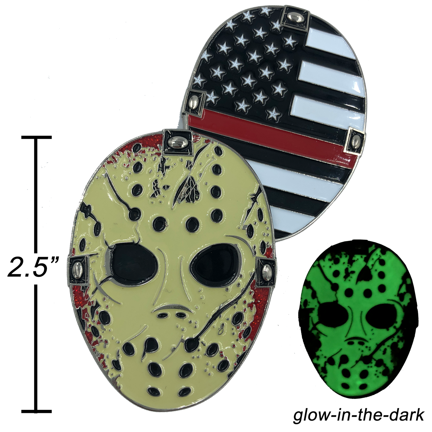 A-009 Thin Red Line Jason Voorhees Goalie Mask Friday the 13th Firefighter Fire Department Fighter