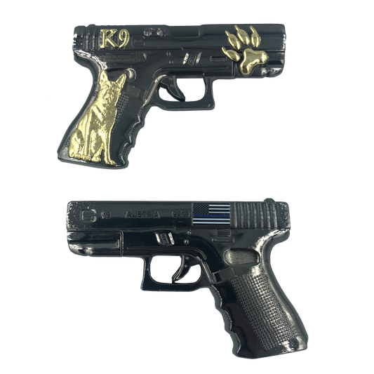 F-017 K9 Police Challenge Coin CBP POLICE FBI Secret Service ATF FAM Thin Blue Line canine