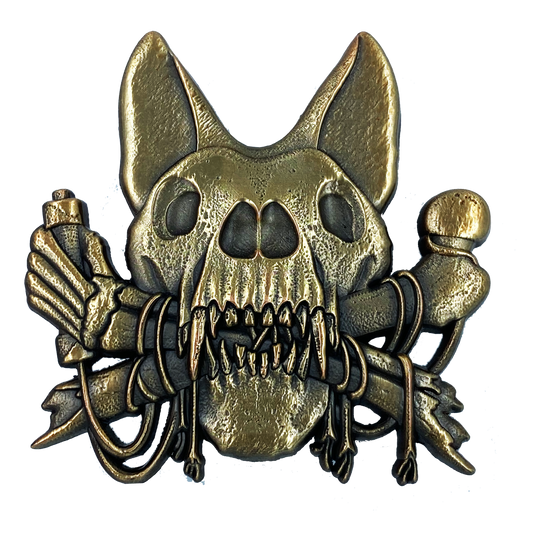 EE-002 Police K9 skull detonator pin Explosives Detection Canine Pin with dual pin posts and deluxe clasps