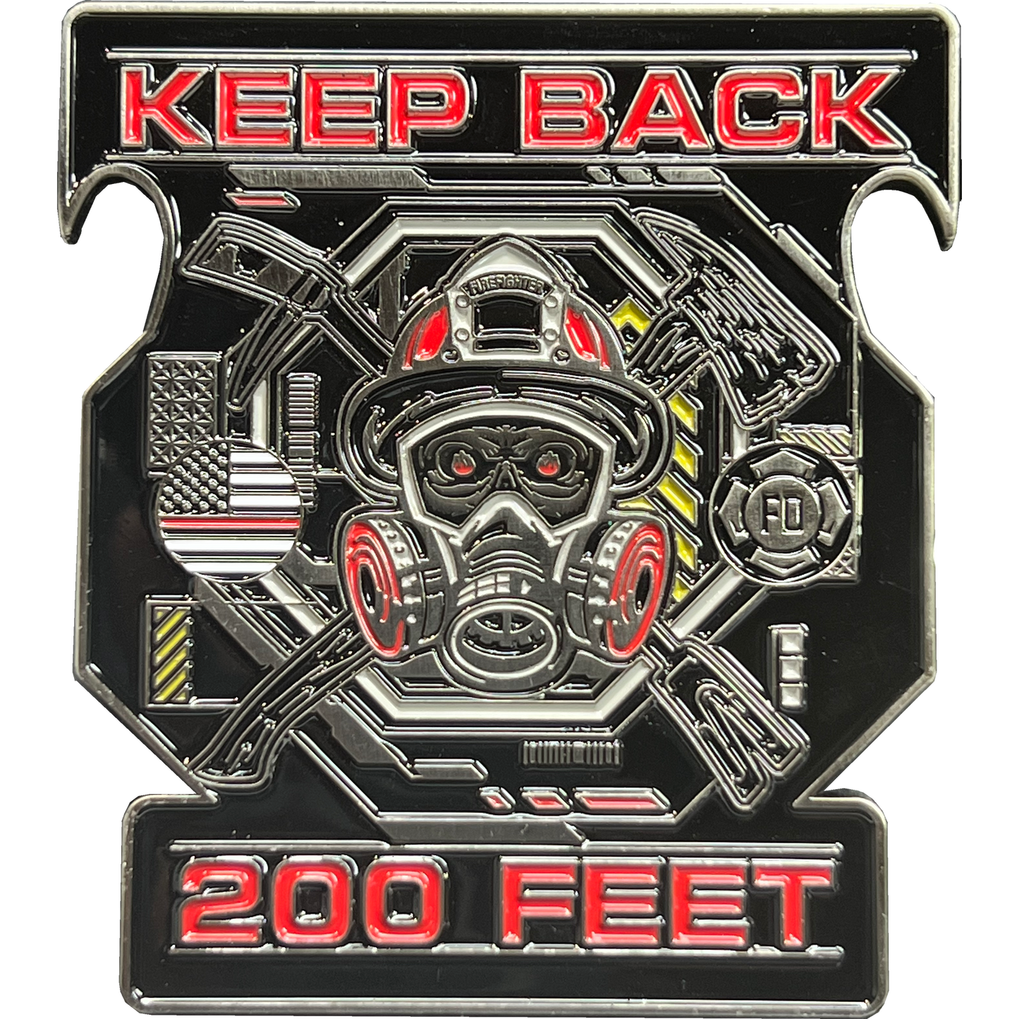 BL3-018 Thin Red Line Fire Fighter Challenge Coin Bottle Opener Fire Department Fireman