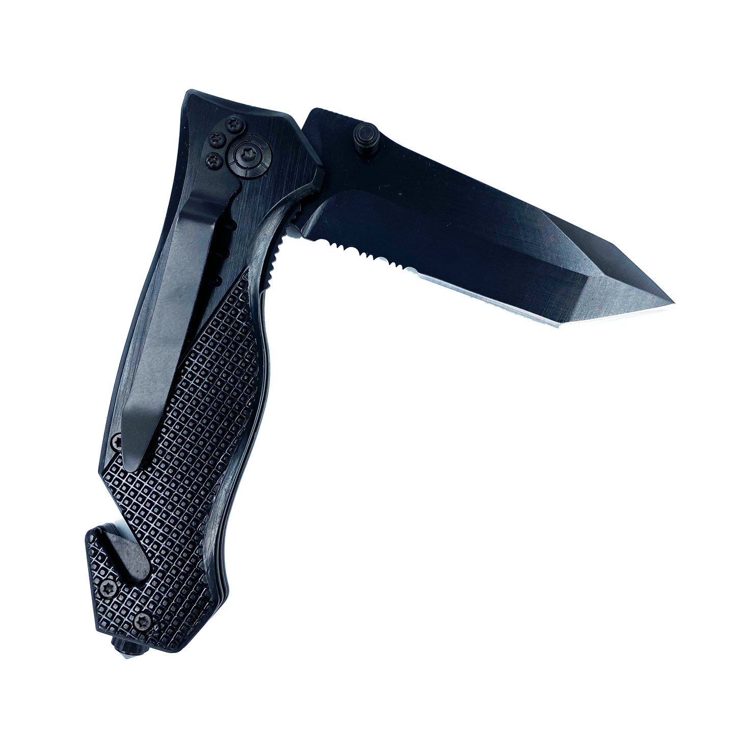 Thin Red Line collectible 3-in-1 Police Tactical Rescue knife tool for Firefighter Fire Fighter Fire Department with Seatbelt Cutter, Steel Serrated Blade, Glass Breaker