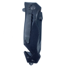 Bounty Hunter 3-in-1 Police Tactical Rescue knife tool with Seatbelt Cutter, Steel Serrated Blade, Glass Breaker Patrol Agent CBP