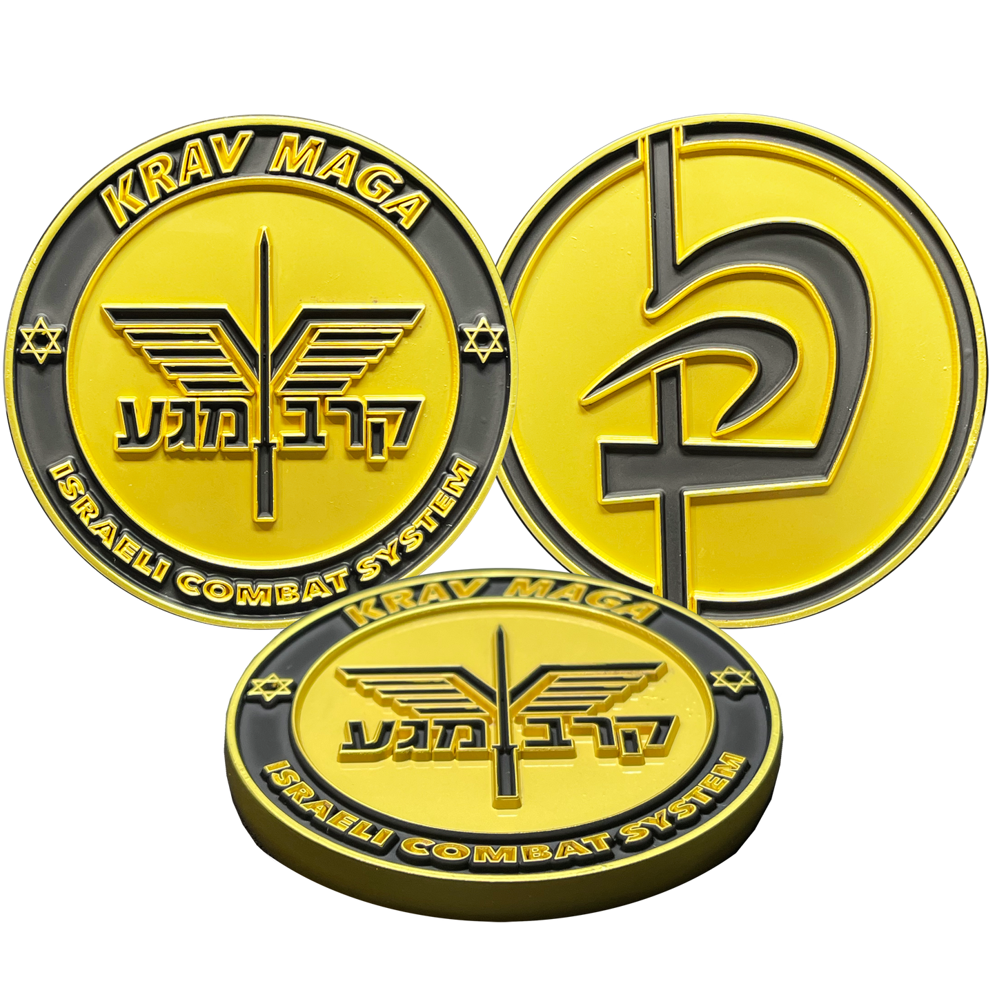 BL14-001 KRAV MAGA Israeli Combat System Gold Challenge Coin