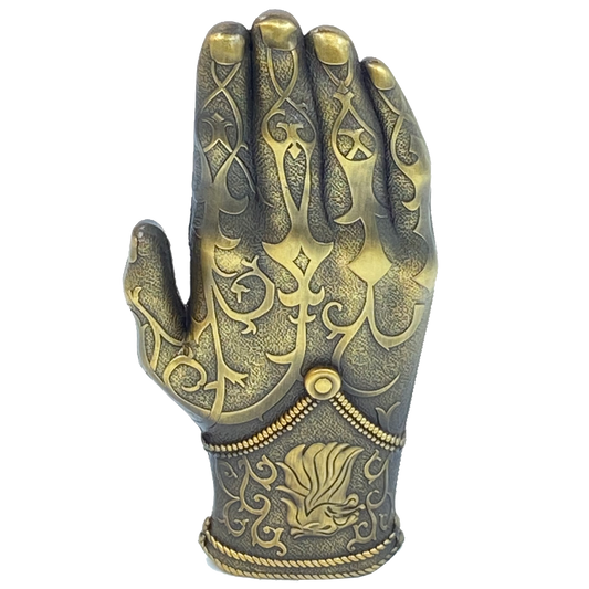 AA-016 Kingslayer Game of Thrones inspired GoT Jamie Lannister gold hand glove challenge coin