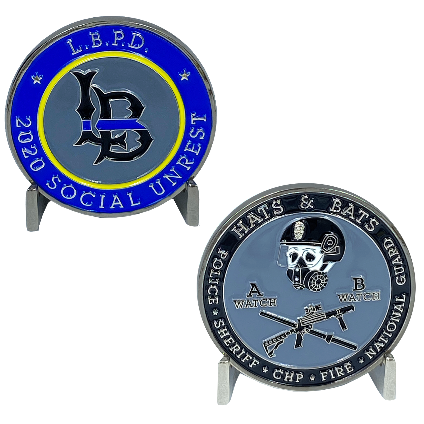 EE-015 LAPD LBPD 2020 Social Unrest Riot Parody challenge coin Thin Blue Line Police