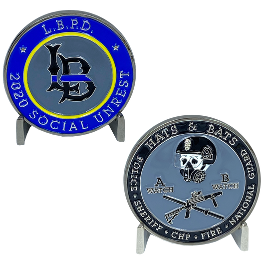 EE-015 LAPD LBPD 2020 Social Unrest Riot Parody challenge coin Thin Blue Line Police