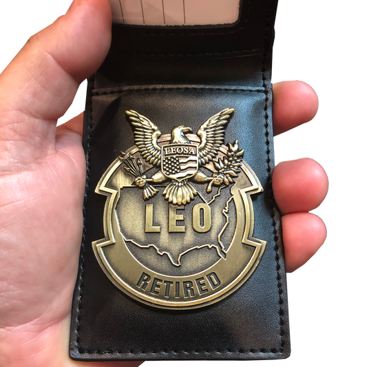 BL3-009 LEOSA Retired LEO Leather shield Wallet
