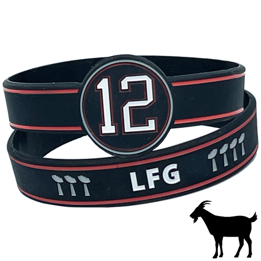 BL3-012 LFG Brady inspired 12 GOAT 7 Trophy Silicon Bracelet (BLUE)