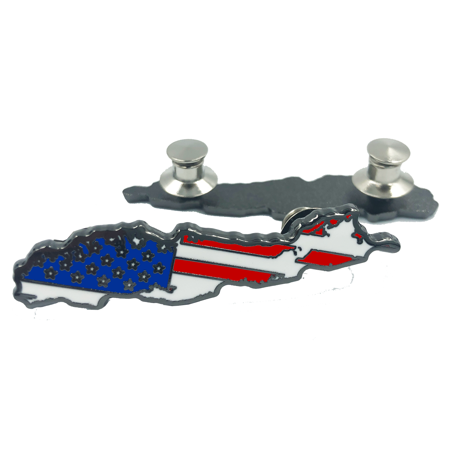 discontinued LL-009 Long Island US Flag Lapel Pin Cloisonné double pin back Strong Island