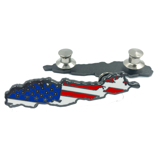 discontinued LL-009 Long Island US Flag Lapel Pin Cloisonné double pin back Strong Island