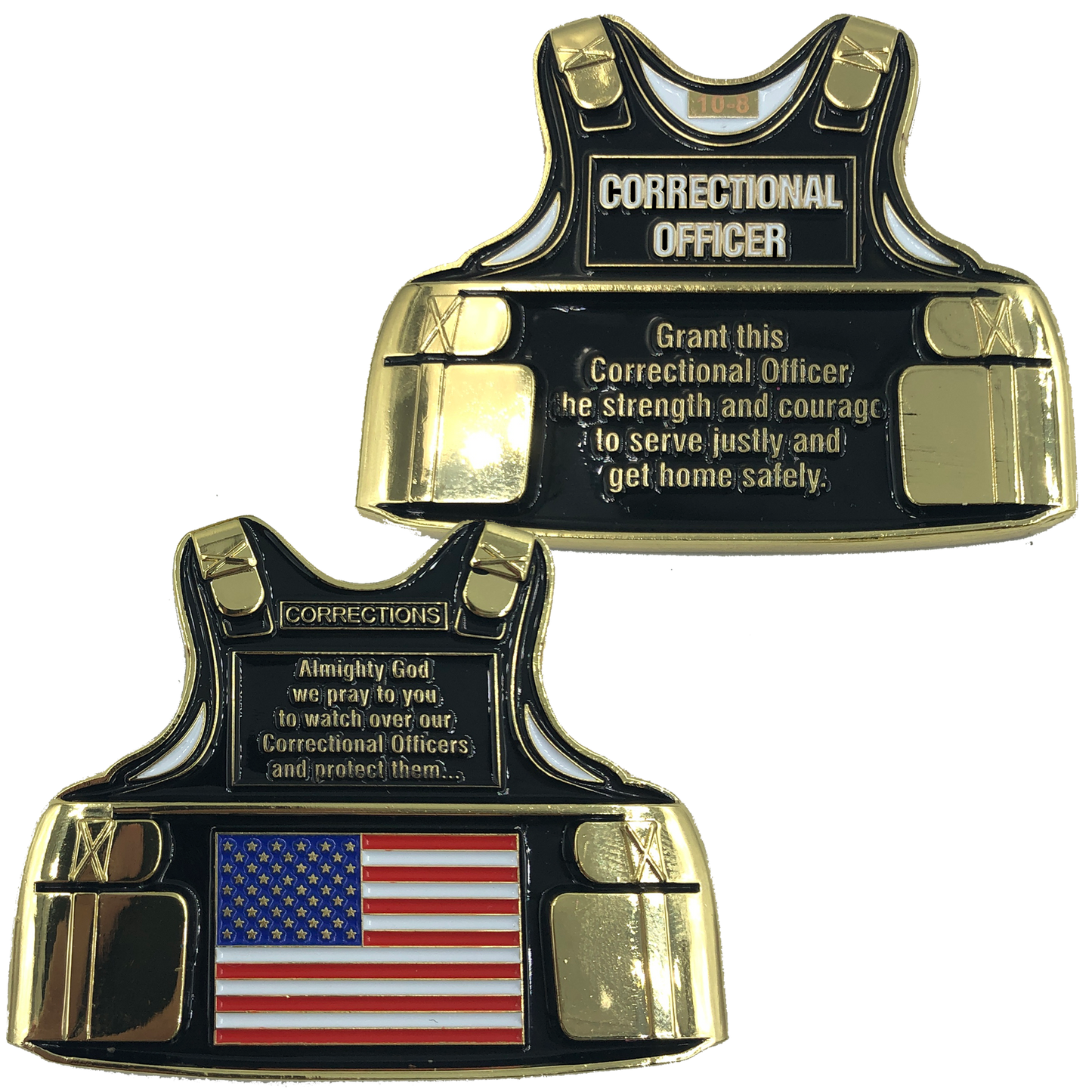 EL10-009 Correctional Officer Thin Gray Line Prayer Challenge Coin CO Corrections Prison Jail