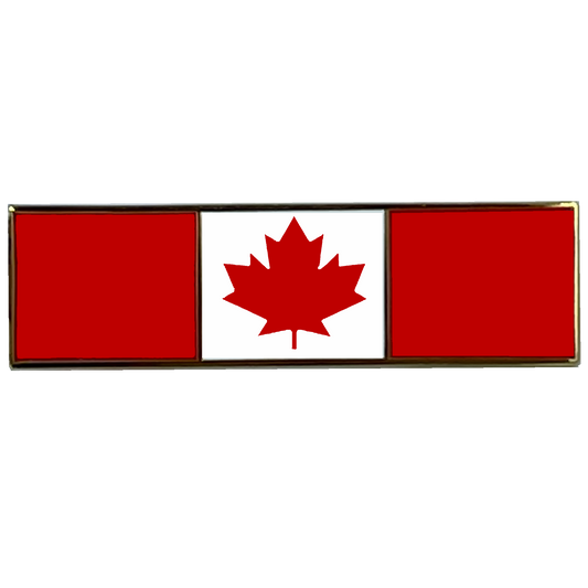 BL10-015 Canadian Flag MAPLE LEAF Merit Commendation Bar Pin Police, Military, Deputy Sheriff, Law Enforcement, Federal Agent