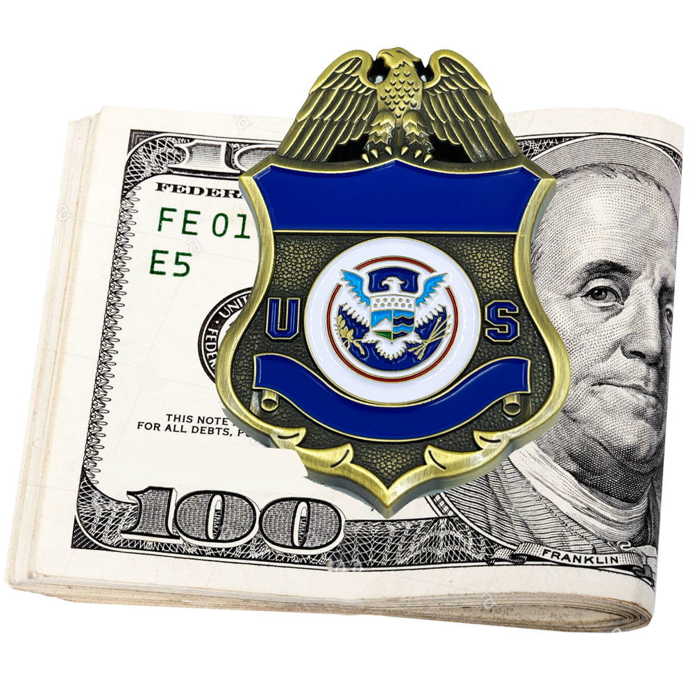 EL10-006 Police Federal Agent Sheriff Money Clip CBP Border Patrol Air and Marine AMO Wallet alternative