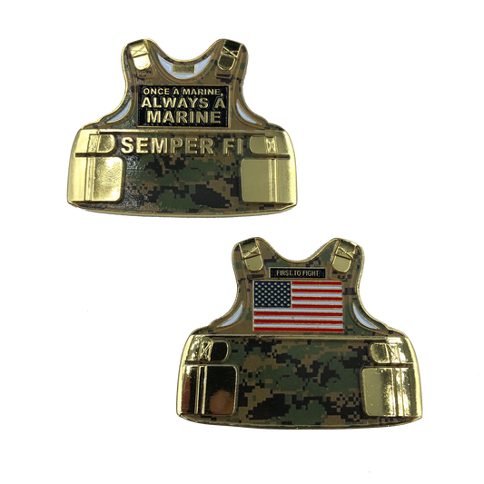 F-008 U.S. Marines Camo Body Armor Challenge Coin