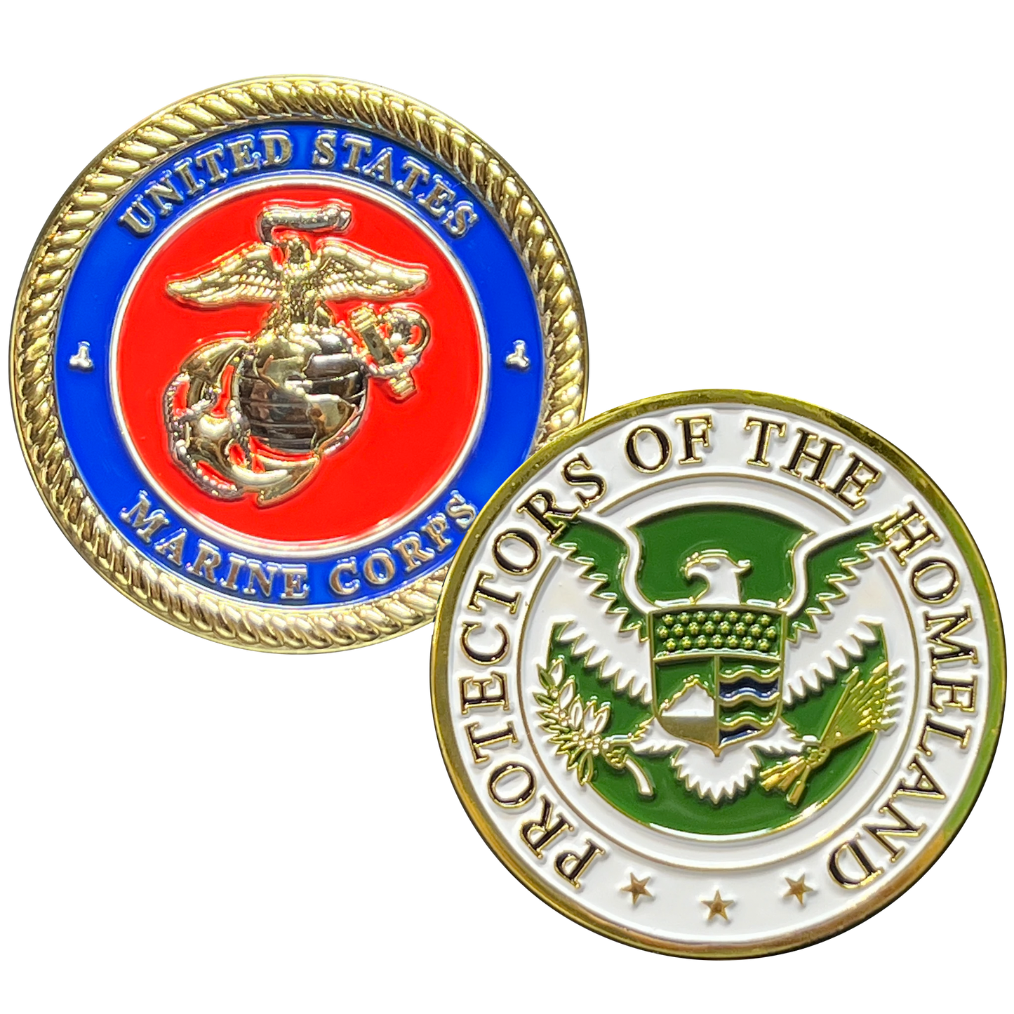 EL11-013 Protectors of the Homeland Semper Fi CBP HSI FAM Secret Service US Marines Challenge Coin Military Veteran