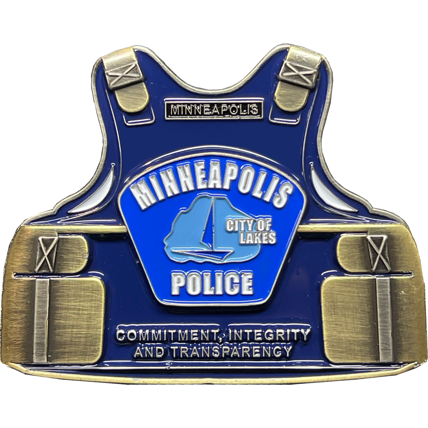 BL17-003 Minneapolis Police Body Armor Challenge Coin Police Officer