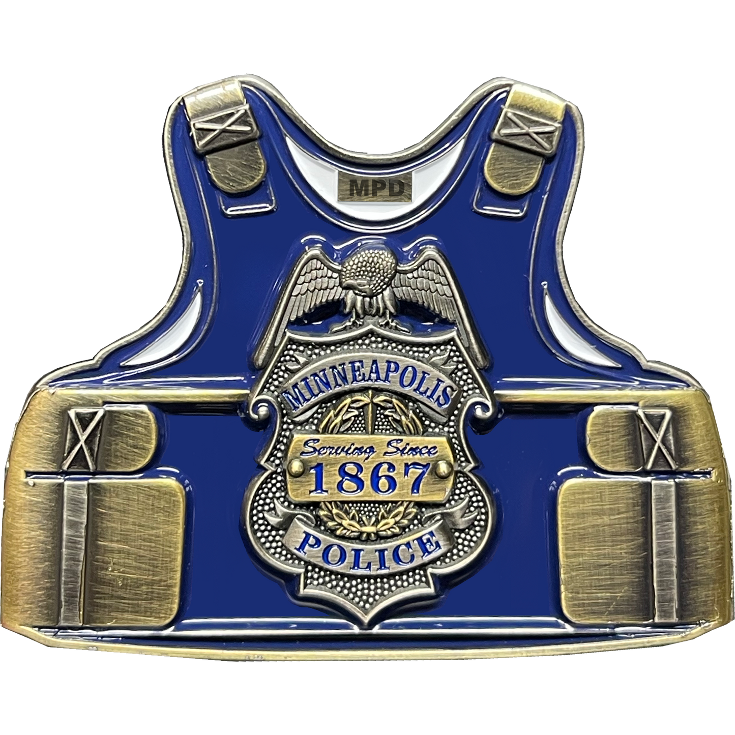 BL17-003 Minneapolis Police Body Armor Challenge Coin Police Officer