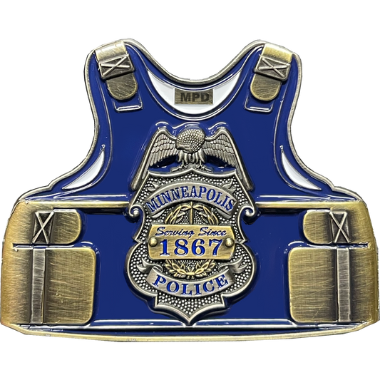 BL17-003 Minneapolis Police Body Armor Challenge Coin Police Officer