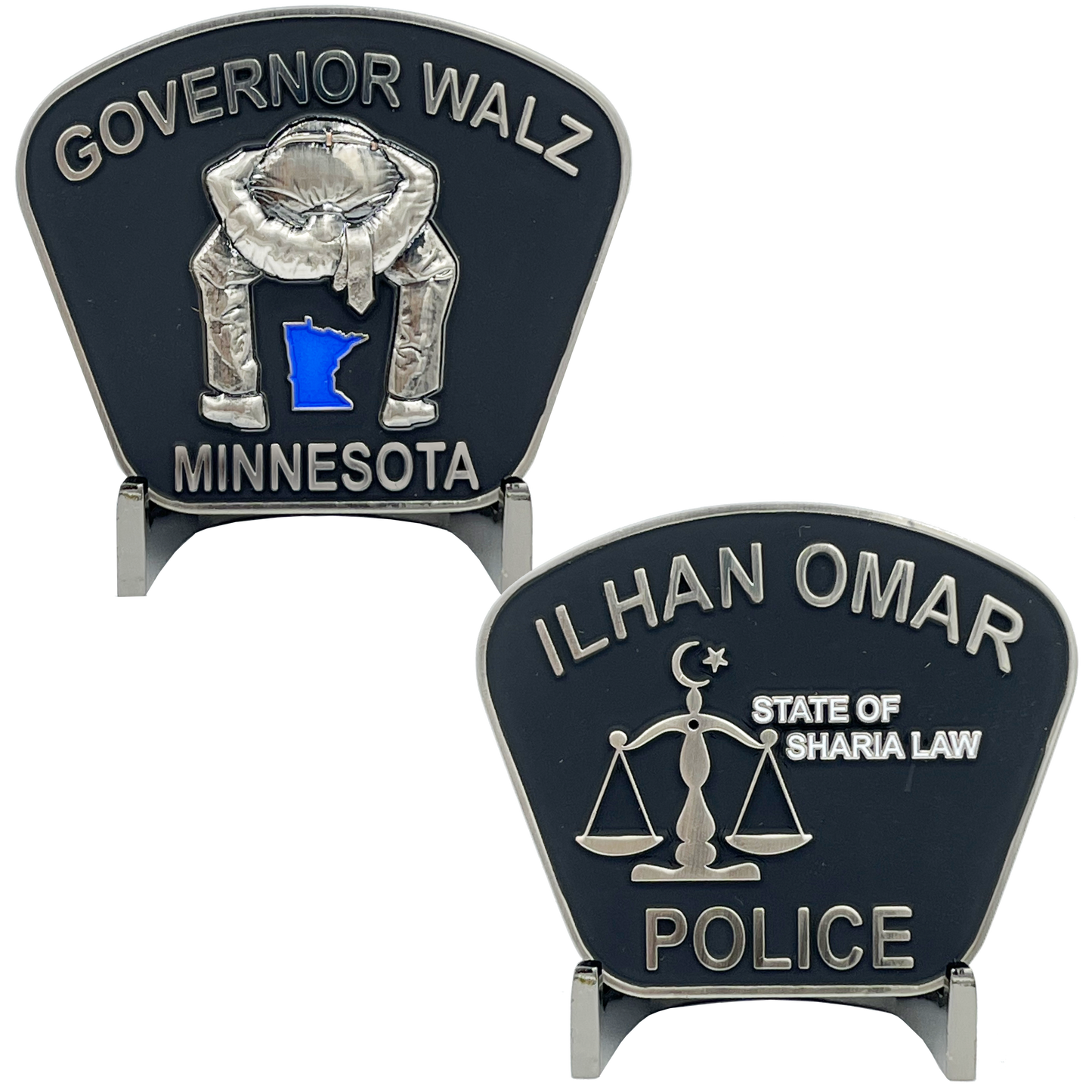 EL6-001 The Official Unofficial Governor Walz Minneapolis Police Department Congresswoman Ilhan Omar Sharia Law Challenge Coin