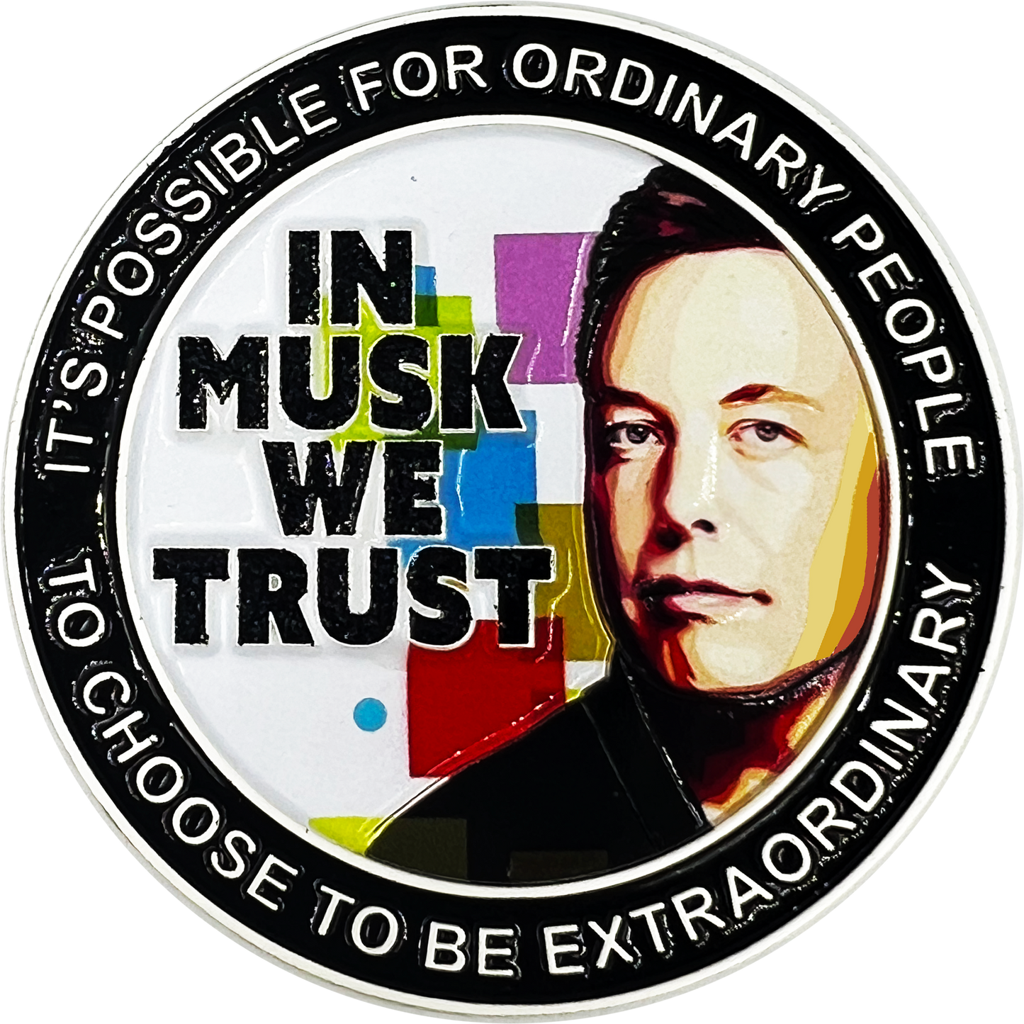 CL5-014 SpaceX Elon Musk Motivational Quote Gift Twitter Challenge Coin Space X Tesla