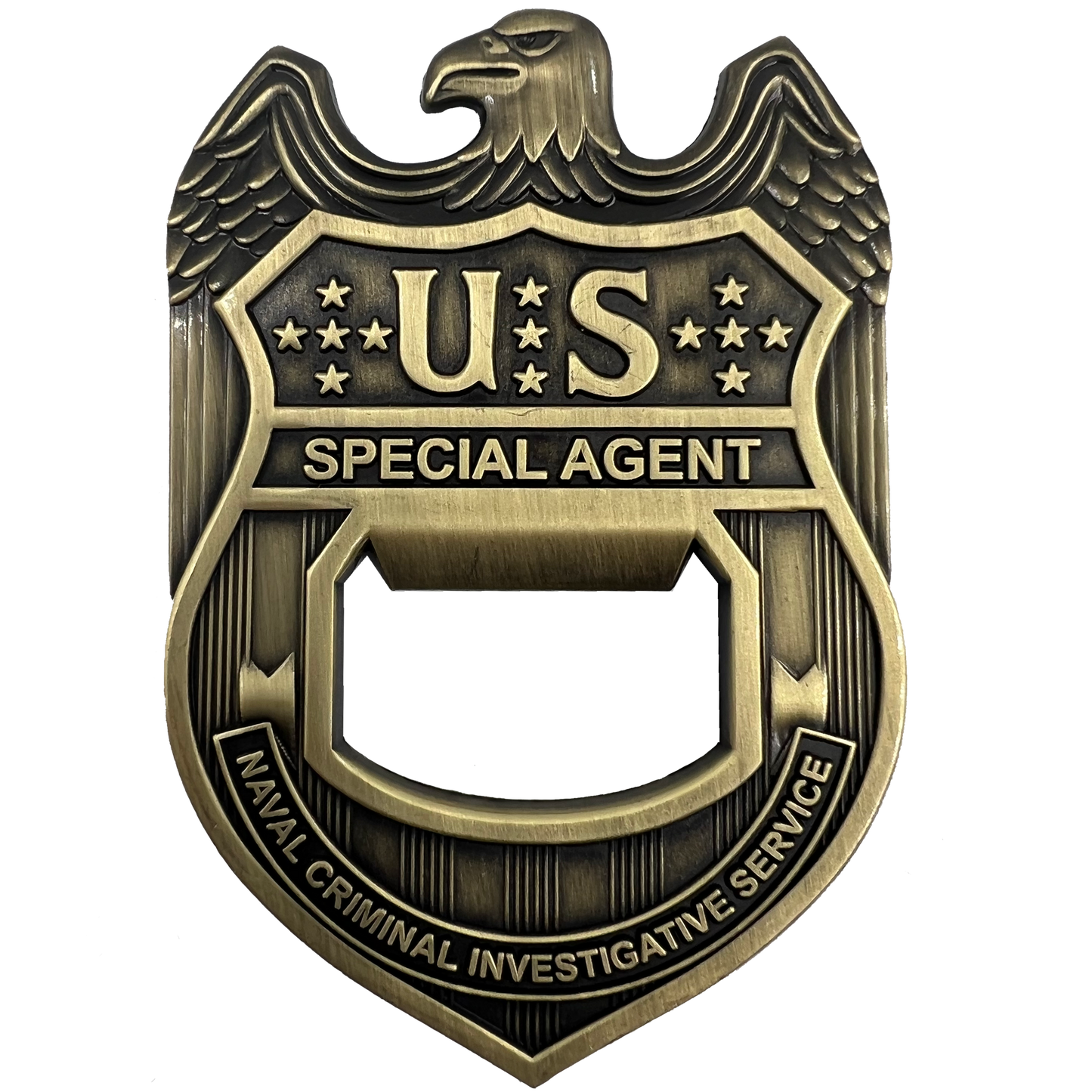 EL13-001 NCIS Special Agent Naval Criminal Investigative Service Challenge Coin Bottle Opener Navy
