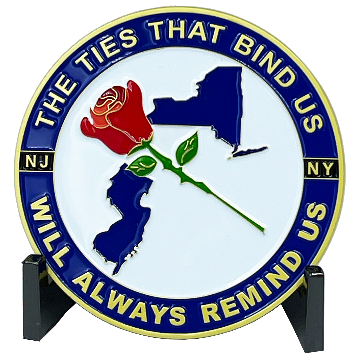 BL9-011 NY NJ Police State Trooper Corrections 9/11 20th Anniversary Commemorative New Jersey Rose Challenge Coin