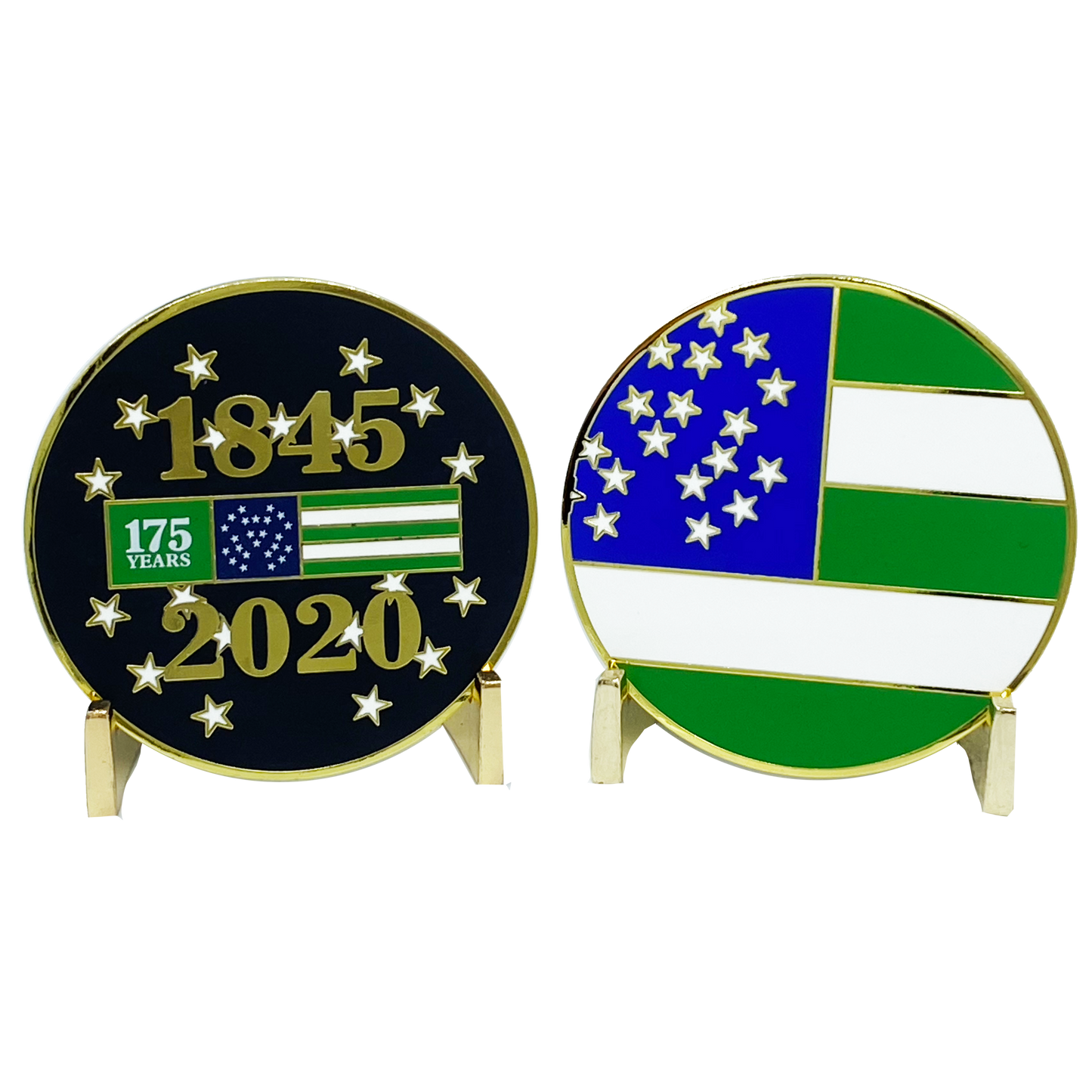 DL8-16 NYPD 175th Anniversary Challenge Coin New York Police Department Flag 1845-2020 Commendation Coin