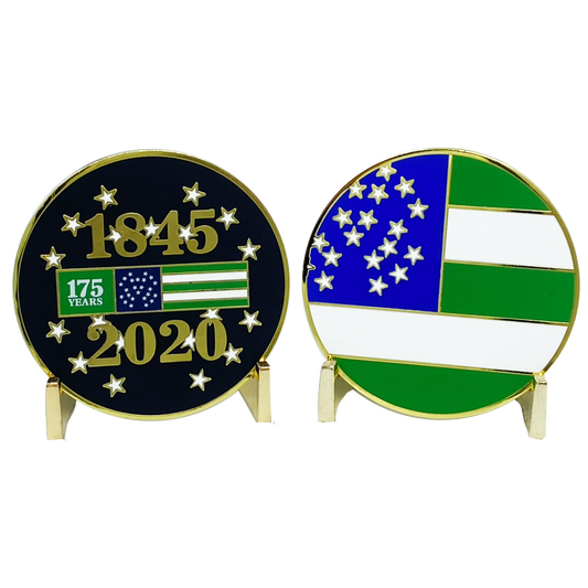 DL8-16 NYPD 175th Anniversary Challenge Coin New York Police Department Flag 1845-2020 Commendation Coin
