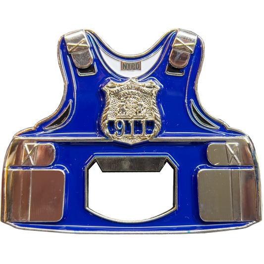 GL09-001 NYPD New York City Police Officer Bottle Opener Challenge Coin