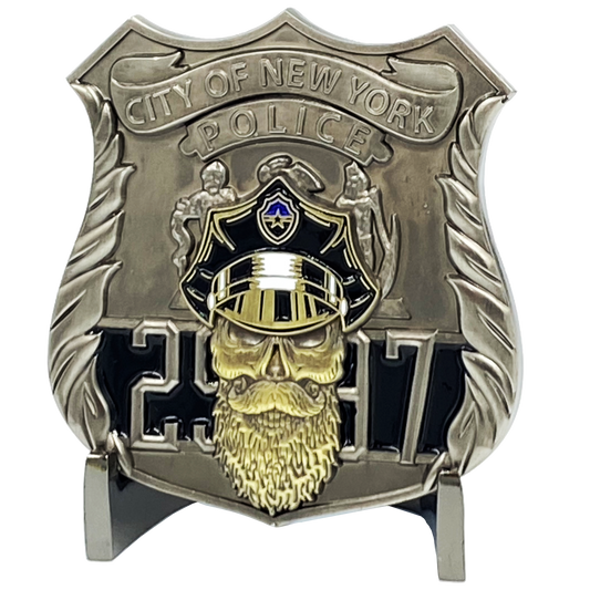 K-005 NYPD police officer Thin Blue Line Challenge Coin New York City Back the Blue Beard Gang