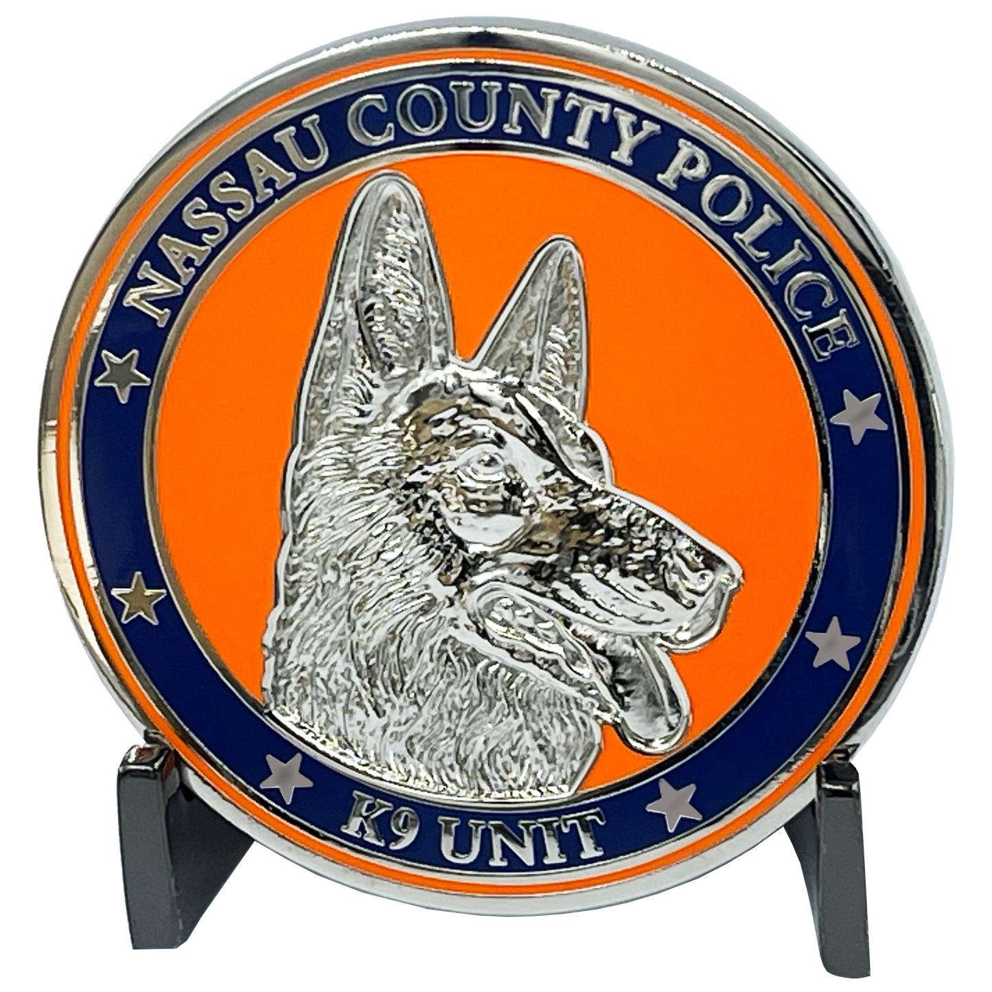 EL3-003 K9 Canine NCPD LI Nassau County Police Department Long island Dept. Challenge Coin thin blue line