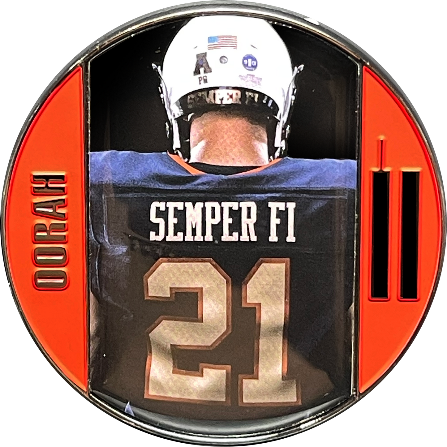 BL17-010 Navy Athletics Football September 11th Semper Fi Marines Uniform Challenge Coin