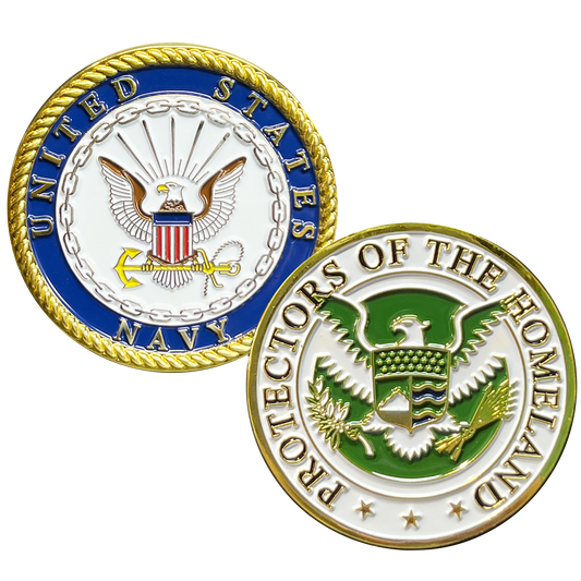 EL11-014 Protectors of the Homeland Naval CBP HSI FAM Secret Service US Navy Challenge Coin Military Veteran
