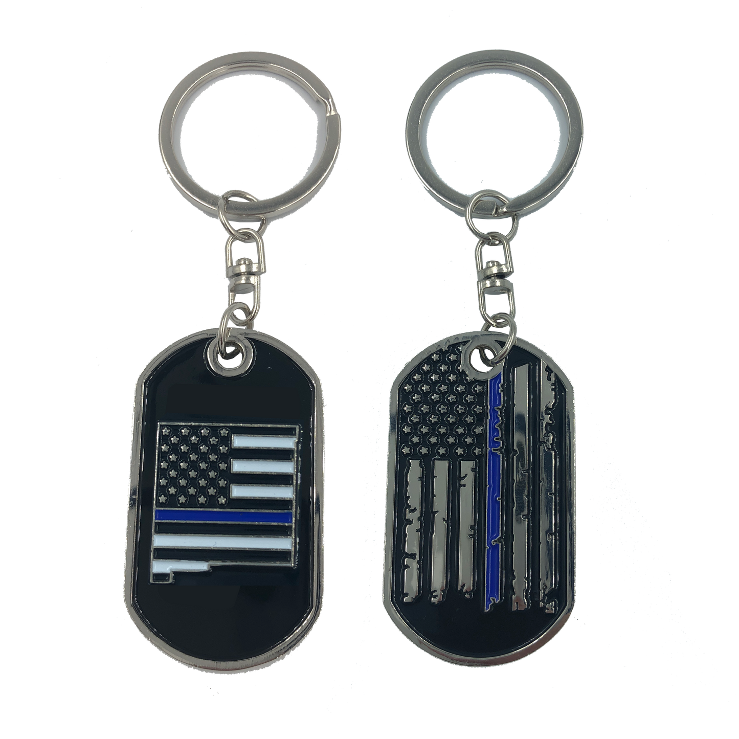 II-014 New Mexico Thin Blue Line Challenge Coin Dog Tag Keychain Police Law Enforcement