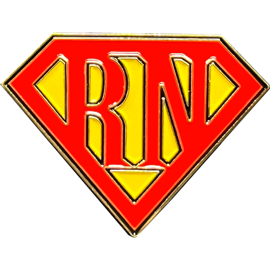 Discontinued GL3-014 Registered Nurse RN pin super hero ER Hospital Clinic Nursing School Graduation Gift