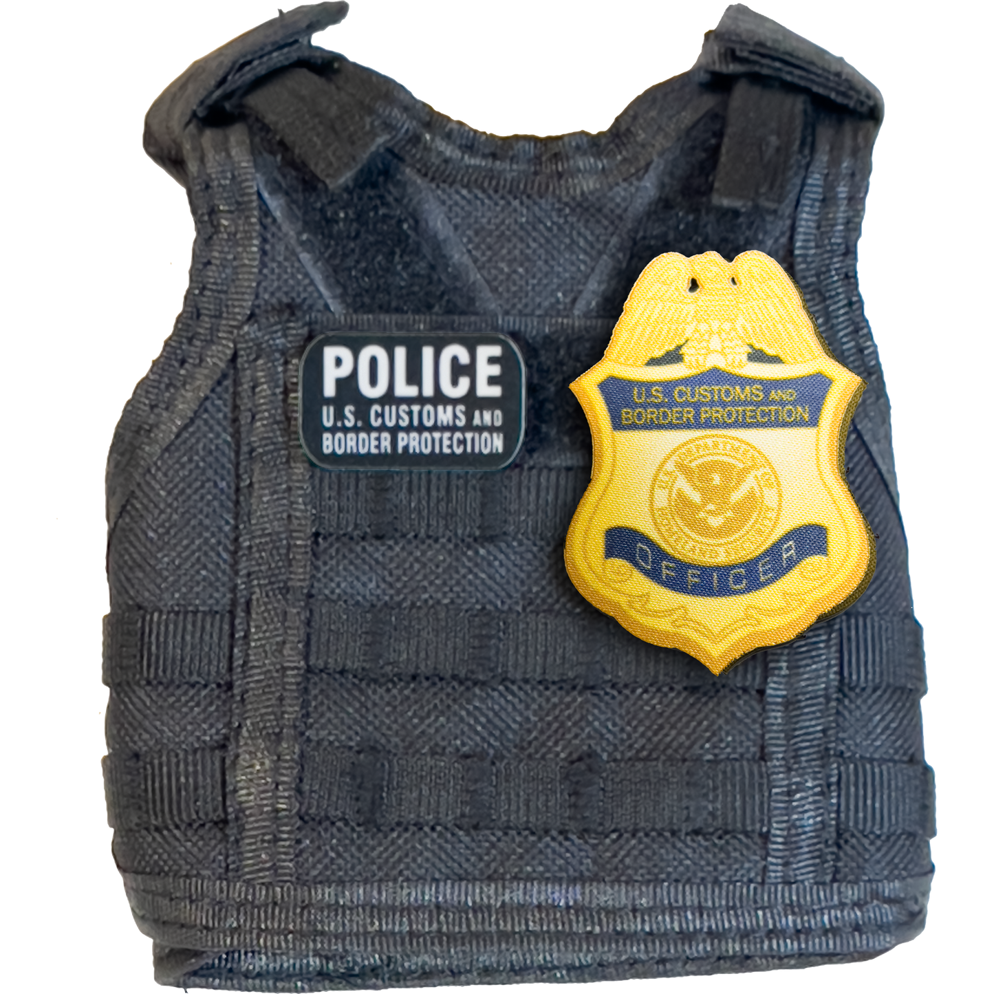 GB2-002 CBP Officer OFO Field Operations Tactical Beverage Bottle or Can Cooler Vest with removable patches perfect gift for Challenge Coin collectors