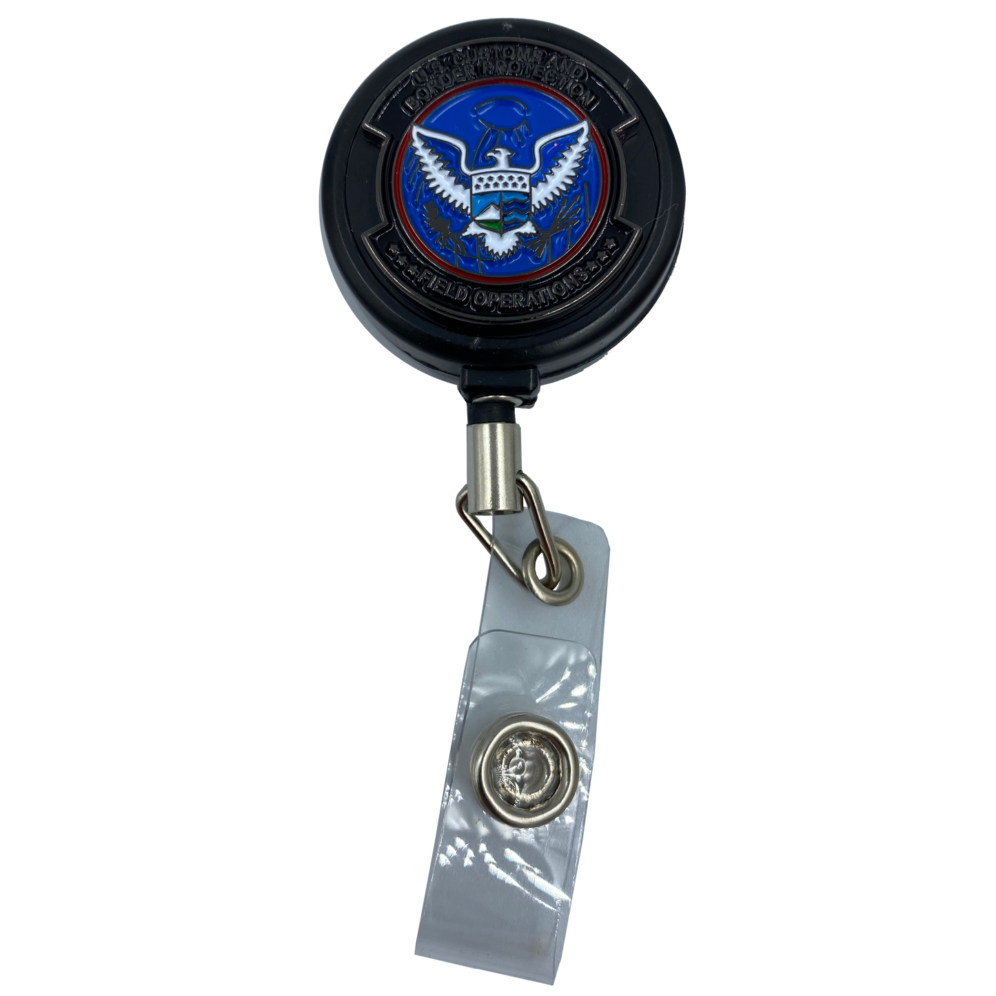 DL4-17 CBP OFO Field Ops Retractable ID reel metal ID card holder Operations