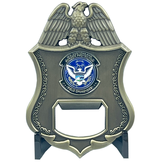 BL10-004 CBP Officer Office of Field Operations OFO CBPO Challenge Coin Bottle Opener