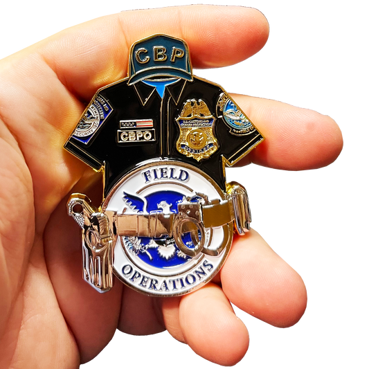 BL6-004 CBP uniform shirt duty belt HK P2000 Field Operations OFO Field Ops Challenge Coin CBPO CBP Officer